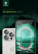 لنز دوربین کلاسیک برای IPHONE 16 PRO/PRO MAX - تیتانیوم سفید - برند گرین لاین Green lion - تصویر 6
