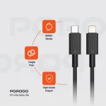 کابل پی وی سی نوع C تا لایتنینگ 1.2M - مشکی - برند پرودو Porodo - تصویر 10