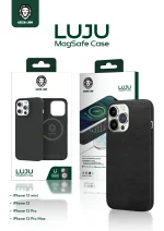 کیف چرمی LUJU MAGSAFE سبز برای iPhone 13 PRO MAX (6.7 اینچ) - مشکی - برند گرین لاین Green lion - تصویر 2