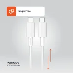 کابل PVC TYPE-C TO C 1.2M - سفید - برند پرودو Porodo - تصویر 5