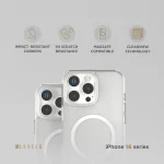 کیس پاک کننده MAGSAFE CLARA برای آیفون 16 PRO MAX - CLEAR - برند لِوِلو Levelo - تصویر 8