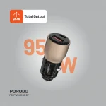 شارژر خودرو با پورت USB A+C شفاف 95 واتی - تیتانیوم صحرایی - برند پرودو Porodo - تصویر 8