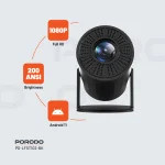 4K PROJECTOR PRO ANDROID 11 با کیستون خودکار - مشکی - برند پرودو Porodo - تصویر 13