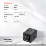 آداپتور PD20W QC 3.0 2A+1 TYPE C - مشکی - برند پرودو Porodo - تصویر 11
