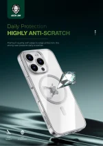 CASE MAGSAFE DELGADO برای iPhone 16 PRO - CLEAR - برند گرین لاین Green lion - تصویر 5