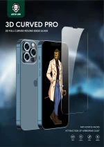 شیشه خمیده سه بعدی سبز برای آیفون 13 / 13 PRO-CLEAR - برند گرین لاین Green lion - تصویر 7