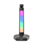 پایه هدفون RGB، شارژ بی سیم و هاب USB-C با لامپ صفحه نمایش 5 وات-مشکی - برند پرودو گیمینگ Porodo gaming - تصویر 2
