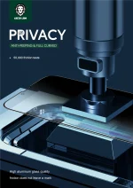 محافظ صفحه نمایش شیشه حریم خصوصی سه بعدی سبز برای iPhone 12 PRO MAX 6.7 اینچی - مشکی - برند گرین لاین Green lion - تصویر 8