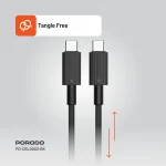 کابل PVC TYPE-C TO C 1.2M - مشکی - برند پرودو Porodo - تصویر 4