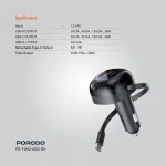 شارژر ماشین جمع شونده با کابل های تاشو نوع C - مشکی - برند پرودو Porodo - تصویر 10