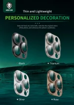CAMERA LENS PRO FOR IPHONE 16 PRO/16 PROMAX - WHITE TITANIUM - برند گرین لاین Green lion