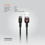 آلوم. کابل بافته آلیاژی USB TO MICRO 1.2M - مشکی - برند پرودو Porodo - تصویر 9