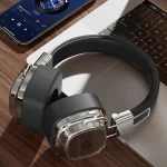 هدفون SOUNDTEC VINTAGE - مشکی/نقره ای - برند پرودو Porodo - تصویر 2