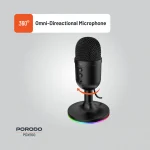 میکروفون OMNI Stream با پایه چراغ RGB 1.7M PVC CABLE ANC - BLACK - برند پرودو گیمینگ Porodo gaming - تصویر 7