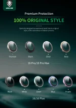 لنز دوربین HD PLUS برای آیفون 16/16 پلاس - سفید - برند گرین لاین Green lion - تصویر 6