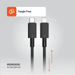 کابل پی وی سی نوع C تا لایتنینگ 1.2M - مشکی - برند پرودو Porodo - تصویر 8