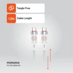 آلوم. کابل بافته آلیاژی TYPE-C TO C 60W 1.2M - سفید - برند پرودو Porodo - تصویر 16