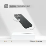 SERGEI 1500D ARAMID FIBER CASE برای iPhone 16 PRO MAX - مشکی مات - برند لِوِلو Levelo - تصویر 3