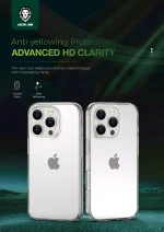 CRYSTAL CLEAR CASE IPHONE 16 PRO - CLEAR - برند گرین لاین Green lion - تصویر 7