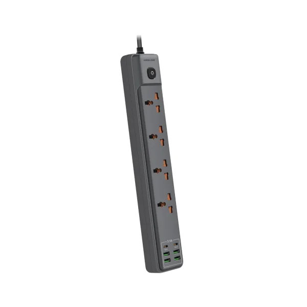 پریز برق 4 USB - A & 2 TYPE - C PORT 2 METER 2500W - GRY - برند گرین لاین Green lion