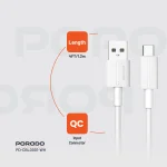 کابل یو اس بی آ به سی پی وی سی 1.2M - سفید - برند پرودو Porodo - تصویر 8