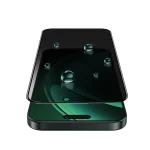 3D SILICONE PLUS ADVANCY PRIVACY EDGE GLASS برای iPhone 16 PRO - BLACK - برند گرین لاین Green lion - تصویر 4