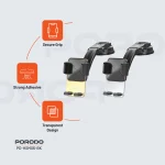 دستگیره نگهدارنده تلفن شفاف، پایه مکش قابل تنظیم - مشکی - برند پرودو Porodo - تصویر 6