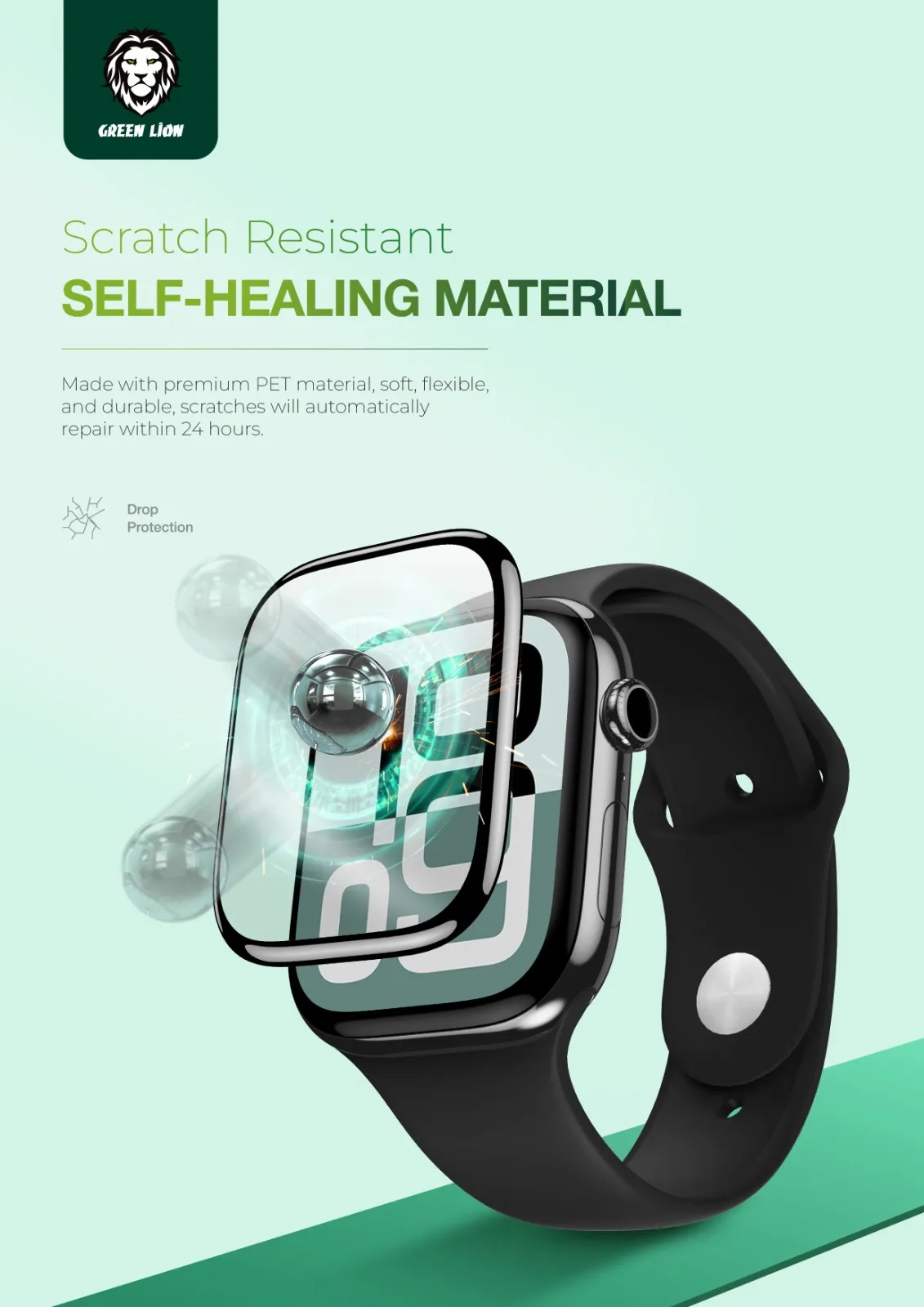 محافظ صفحه نمایش سه بعدی برای اپل واچ 46 میلی متری - CLEAR - برند گرین لاین Green lion محافظ صفحه نمایش سه بعدی برای اپل واچ 46 میلی متری - CLEAR - برند گرین لاین Green lion - تصویر 1
