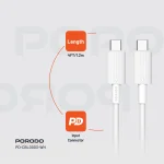 کابل PVC TYPE-C TO C 1.2M - سفید - برند پرودو Porodo - تصویر 6