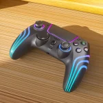 کنترلر PS4 GAMEPAD با الگوهای نور سرد - مشکی - برند پرودو گیمینگ Porodo gaming - تصویر 3