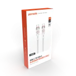 آلوم. کابل بافته آلیاژی TYPE-C TO C 60W 1.2M - سفید - برند پرودو Porodo - تصویر 3