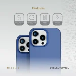 کیف چرمی CUIR TWO TONE برای iPhone 16 PRO MAX- BLUE - برند لِوِلو Levelo - تصویر 18