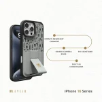 CASE GRIPSTAND MORPHIX با نگهدارنده کارت برای iPhone 16 PRO - GRAY - برند لِوِلو Levelo - تصویر 4