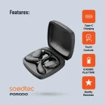 EARBUDS SOUNDTEC OWS با جعبه شارژ - مشکی - برند پرودو Porodo - تصویر 4