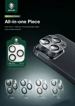 لنز دوربین HD PRO برای IP15PRO/15PRO MAX - نقره ای - برند گرین لاین Green lion - تصویر 2