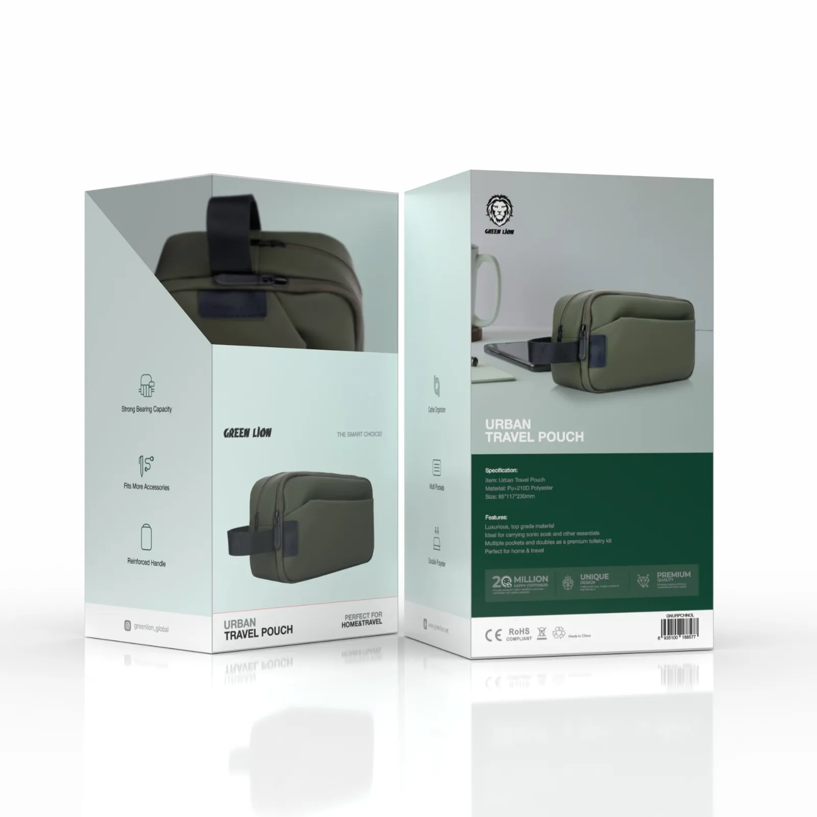 GREEN LION URBAN TRAVEL POUCH - OLIVE کیسه مسافرتی شهری - زیتون - برند گرین لاین Green lion - تصویر 1