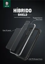 قاب محافظ HIBRIDO سبز برای آیفون 13 (6.1 اینچ) - مشکی - برند گرین لاین Green lion - تصویر 4