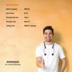 SOUNDTEC MAGNETIC INR WIRELESS NECKBAND - مشکی - برند پرودو Porodo - تصویر 16