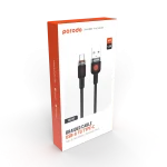 آلوم. کابل بافته آلیاژی USB TO TYPE-C 1.2M - مشکی - برند پرودو Porodo