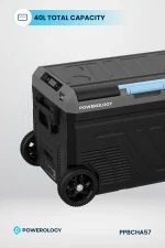 یخچال قابل حمل 40 لیتری با محفظه دوگانه و ترولی - خاکستری - برند پاورولوژی Powerology - تصویر 13