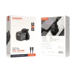 شارژر سریع PD 20W USB QC3.0 انگلستان با کابل C به L - مشکی - برند پرودو Porodo