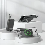 پاور بانک DXB MAGSAFE 10000 MAH - مشکی با پایه - برند گرین لاین Green lion - تصویر 3