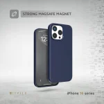 قاب سیلیکونی مایع IRIS MAGSAFE برای iPhone 16 PRO - BLUE - برند لِوِلو Levelo
