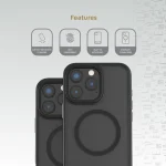 قاب ماتئو با دستگیره پایه پایین برای iPhone 16 PRO MAX- BLACK - برند لِوِلو Levelo - تصویر 8