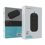 سوکت آبی 8 AC با پورت USB-A X1 USB-C X3 UK (3M WIRE) - مشکی - برند پرودو Porodo - تصویر 8