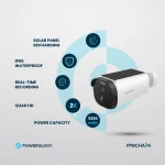 دوربین خورشیدی 5 واتی ضد آب هوشمند در فضای باز با 5200MAH و 256 گیگابایت - سفید - برند پاورولوژی Powerology - تصویر 10