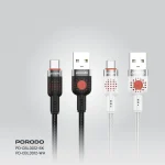 آلوم. کابل بافته آلیاژی USB TO TYPE-C 1.2M - مشکی - برند پرودو Porodo - تصویر 9