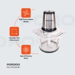 چاپر لایف استایل 3 لیتری 400 وات - مشکی - برند پرودو Porodo - تصویر 3