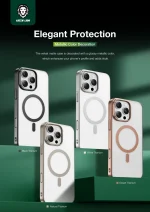 MATTE PRO MAGSAFE IP16PRO - نقره ای - برند گرین لاین Green lion