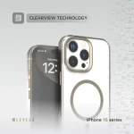 CLAIRE با قاب سپر آلومینیومی برای iPhone 16 PRO - TITANIUM - برند لِوِلو Levelo - تصویر 5